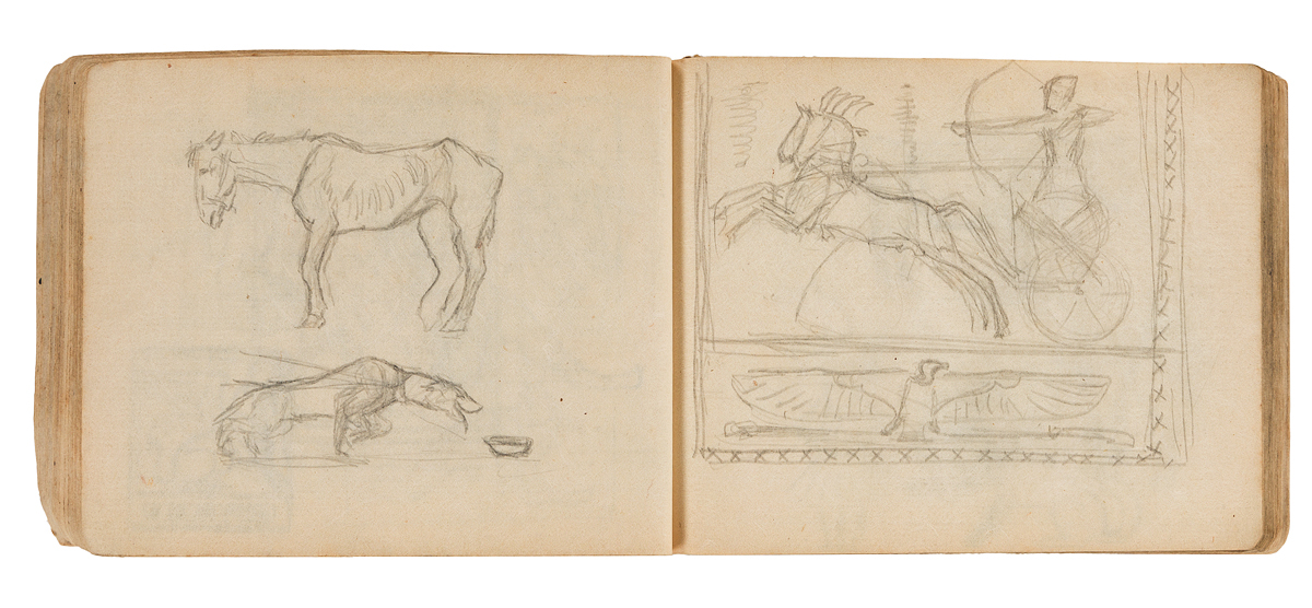 FREDERICK G. R. ROTH Sketchbook with approximately 125 pencil drawings.